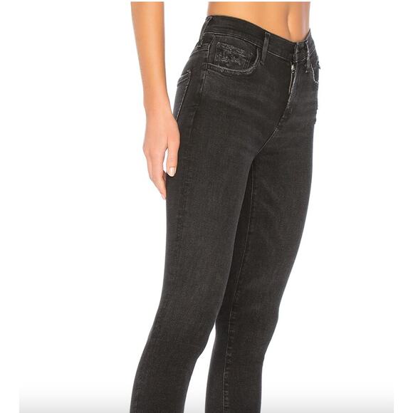 Agolde Jeans Sophie Mid Rise Skinny Temple Black Heavy Distressing 24 / 0 - Picture 6 of 13